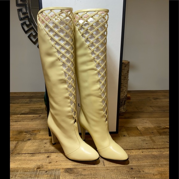 Gucci Cutout 95 Leather Knee Boots - Picture 5 of 13